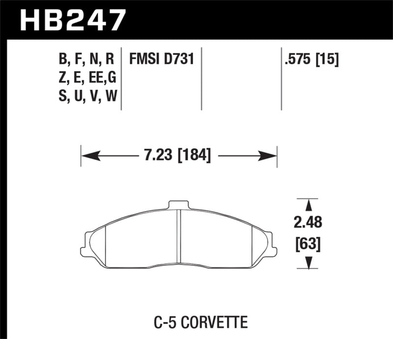 Hawk 97-13 Chevy Corvette Base/Z51 DTC-50 Front Brake Pads