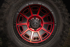 ICON Victory 17x8.5 5x5 -6mm Offset 4.5in BS Satin Black w/Red Tint Wheel