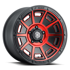 ICON Victory 17x8.5 6x135 6mm Offset 5in BS Satin Black w/Red Tint Wheel