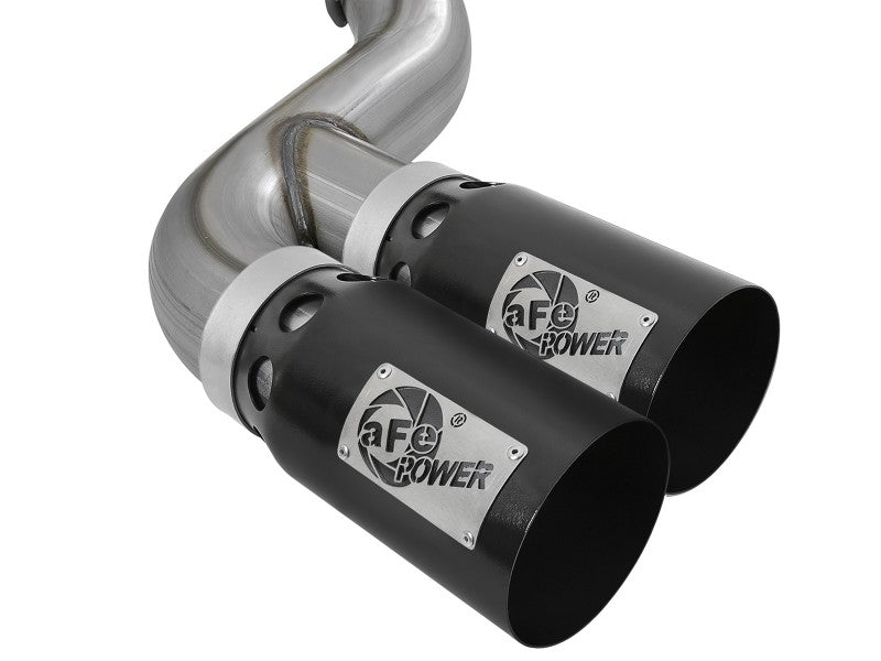 aFe Power 15-16 Ford F250/F350 6.7L Diesel Rebel XD 4in 409 SS DPF-Back Exhaust System - Black Tips