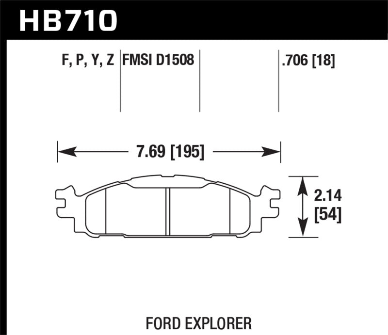 Hawk 11-19 Ford Explorer / Taurus HPS 5.0 Front Brake Pads