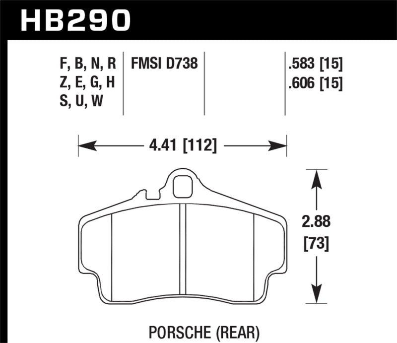 Hawk HP+ Porsche Rear Brake Pads