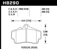 Hawk HP+ Porsche Rear Brake Pads
