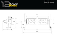 Diode Dynamics 12 In LED Light Bar Single Row Straight - Amber Wide (Pair) Stage Series