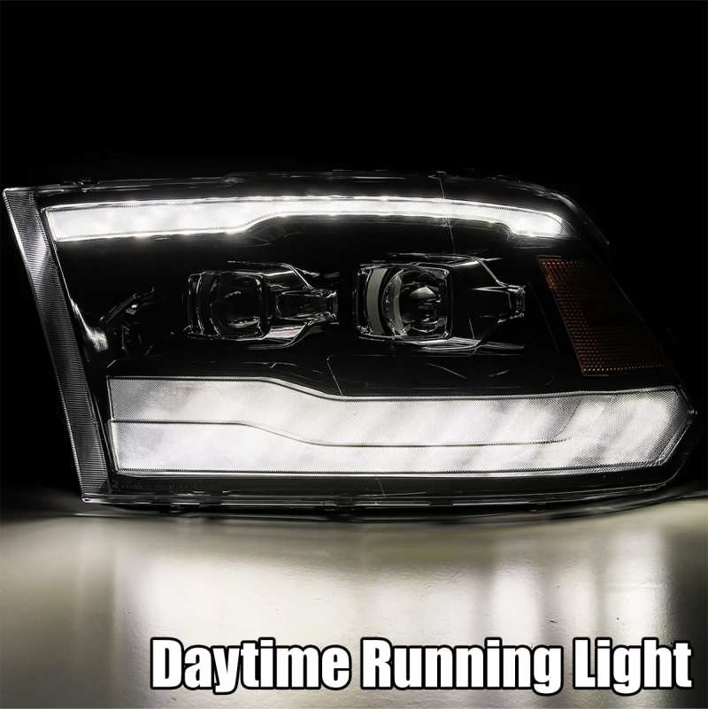 AlphaRex 09-18 Dodge Ram 1500HD PRO-Series Projector Headlights Plank Style Chrome w/Seq Signal/DRL