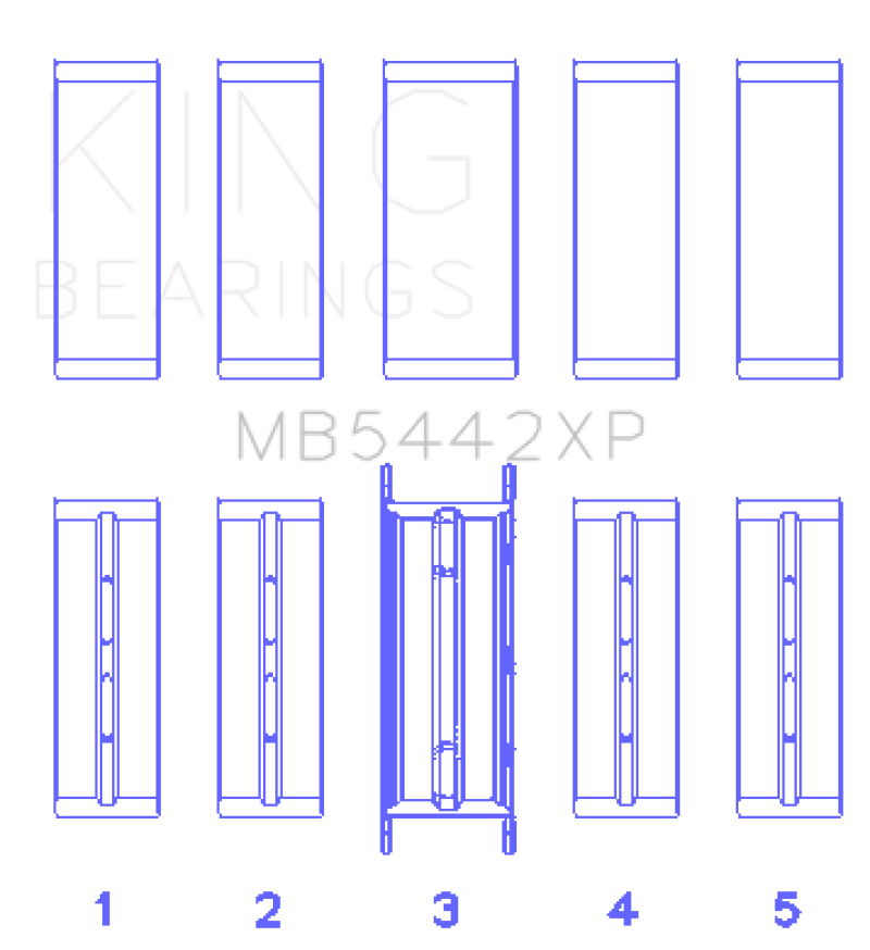 King Ford 2.0 2.3L EcoBoost Crankshaft Main Bearing Set (Set of 5)