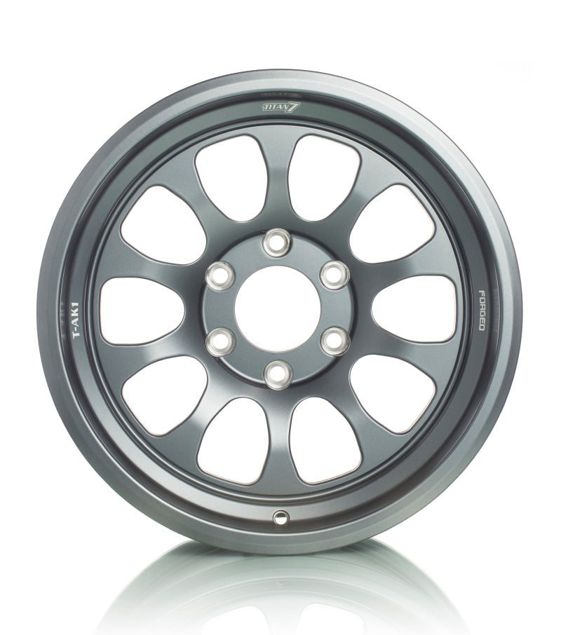 Titan 7 T-AK1 17x8.5 6x139.7 -8 Offset / 106.3 CB Satin Titanium Wheel (Dropship ONLY)