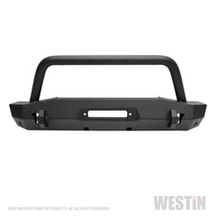 Westin 18-22 Jeep Wrangler JL / 20-22 Gladiator WJ2 Stubby Front Bumper w/Bull Bar - Tex. Blk