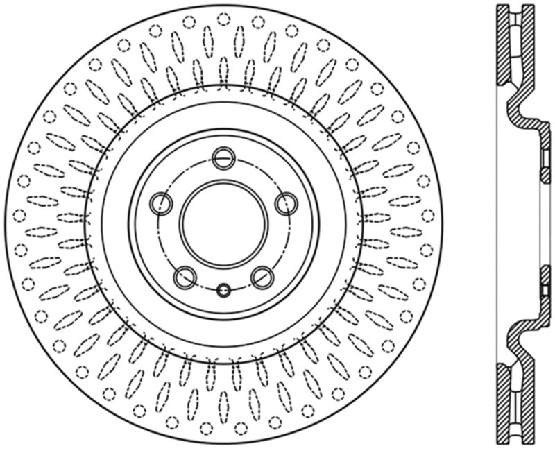 StopTech Premium High Carbon 13-14 Ford Mustang/Shelby GT500 Left Front Disc Slotted Brake Rotor