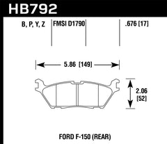 Hawk 15 Ford F-150 Performance Ceramic Street Rear Brake Pads
