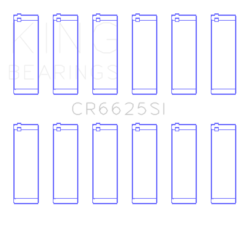 King Chevrolet 262 (Size .026) Connecting Rod Bearings (Set of 6)