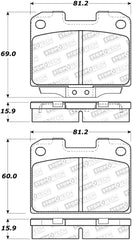 StopTech 93-99 Mitsubishi 3000GT Street Performance Rear Brake Pads